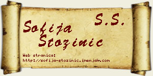 Sofija Stožinić vizit kartica